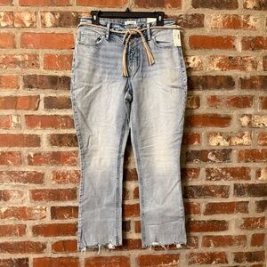 P34 - Maurices Light Blue Flare Jeans with Frayed Hem